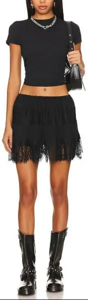 Womens Y2k Lace Ruffle Mini Skirt Layered Low Rise Pleated Micro Skirt Floral Sheer Tiered Flowy Short Slip Skirts