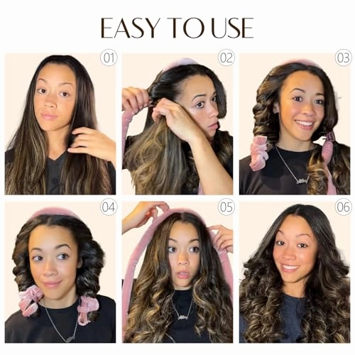 Yanibest Heatless Hair Curler to Sleep in, Overnight curl headband, No Heat Hair Curler Set with Hair Clip Scrunchies for Styling