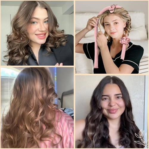 Yanibest Heatless Hair Curler to Sleep in, Overnight curl headband, No Heat Hair Curler Set with Hair Clip Scrunchies for Styling