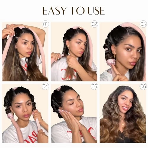 Yanibest Heatless Hair Curler to Sleep in, Overnight curl headband, No Heat Hair Curler Set with Hair Clip Scrunchies for Styling
