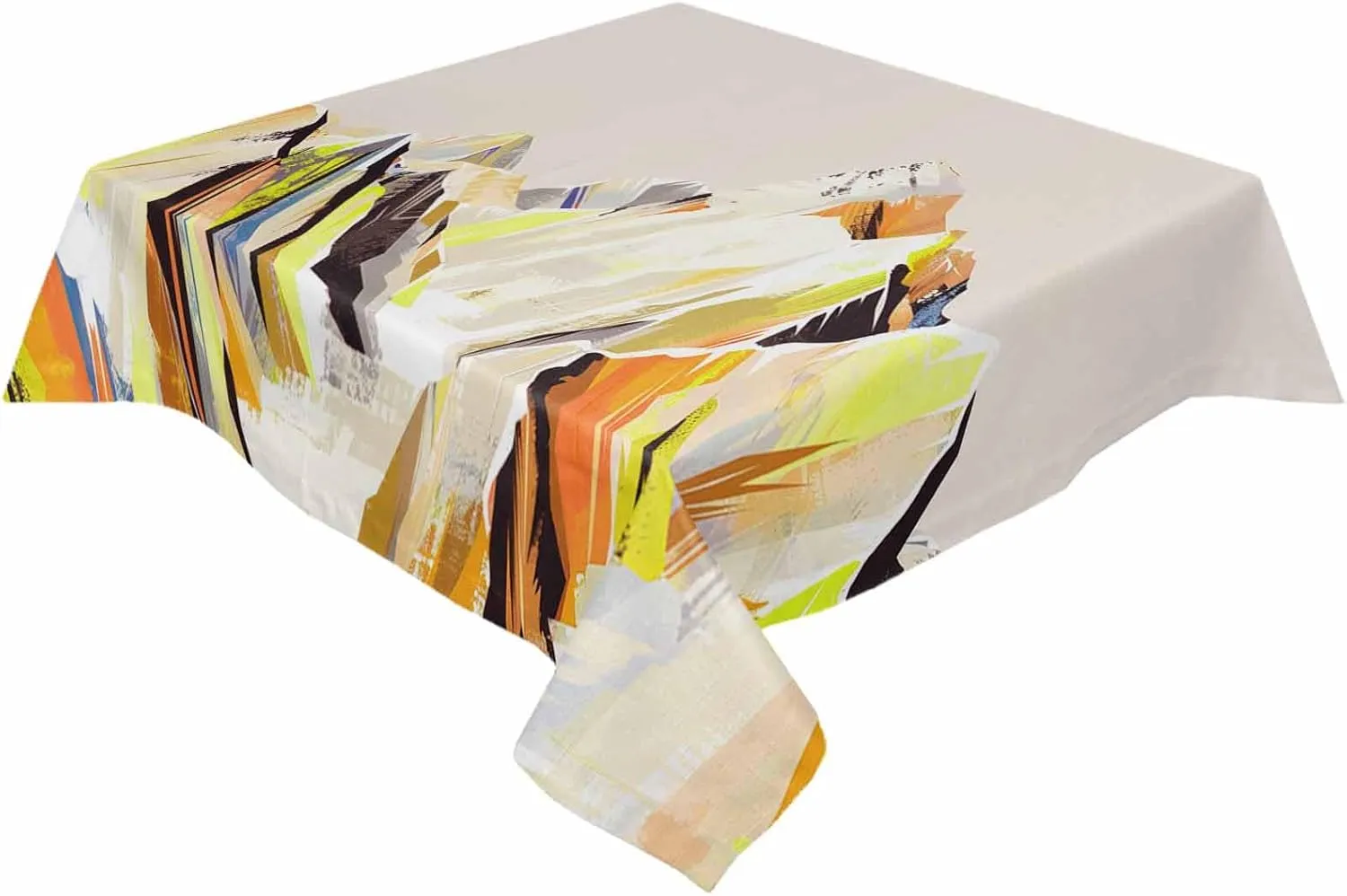 Yellow Mountain Tablecloth Waterproof for Round/Rectangle/Oval/Square Tablecloth 54x54 in Table Cloth Cover for Fall Baby Shower Christmas Wedding Party,Abstract Multicolor Mountain Range Landscape