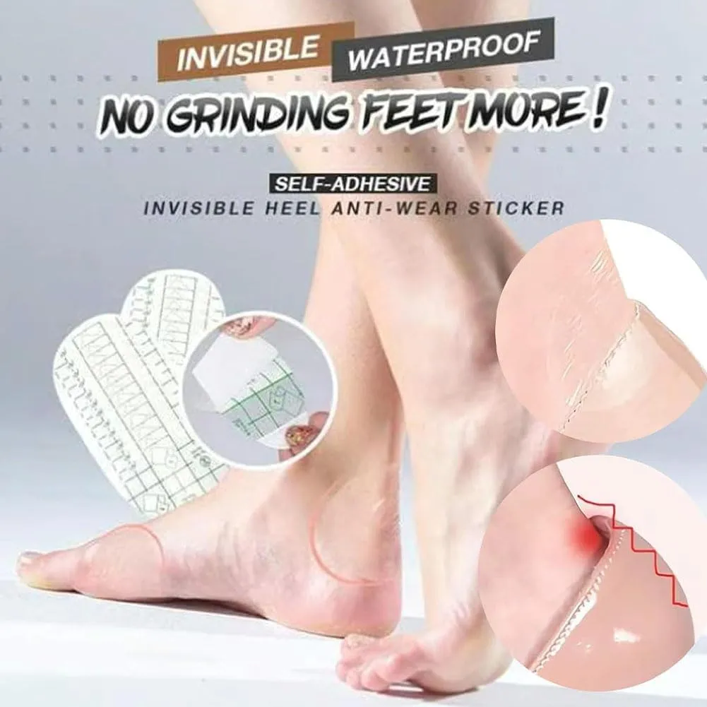 Zealburst Self Adhesive Invisible Heel Anti-Wear Sticker, 30/50/100Pcs Waterproof Anti Wear Double-Sided Foot Rubbing, No Displacement Heel Protector Sticker, Anti Wear Foot Cushion (100Pcs)
