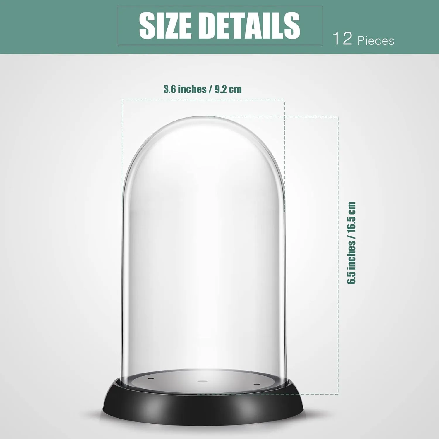 Zhengmy 12 Pieces Plastic Dome Display Case Display Cloche Dome Cloche Bell Jar with Base Clear Cloche Dome Decoration Case for Collectibles Rose Office Home Tabletop Centerpiece Decoration(Oval)